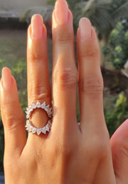 Oval Shape Crown Enhancer Wedding Ring Band, Vintage Women Enhancer Wrap Wedding Ring, Round Pear & Marquise Moissanite Wrap Enhancer Ring