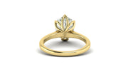 Timeless Beauty: 2 Ct Pear Shaped Moissanite Tulip Setting Ring, a Nature-Inspired Minimalist Engagement Ring