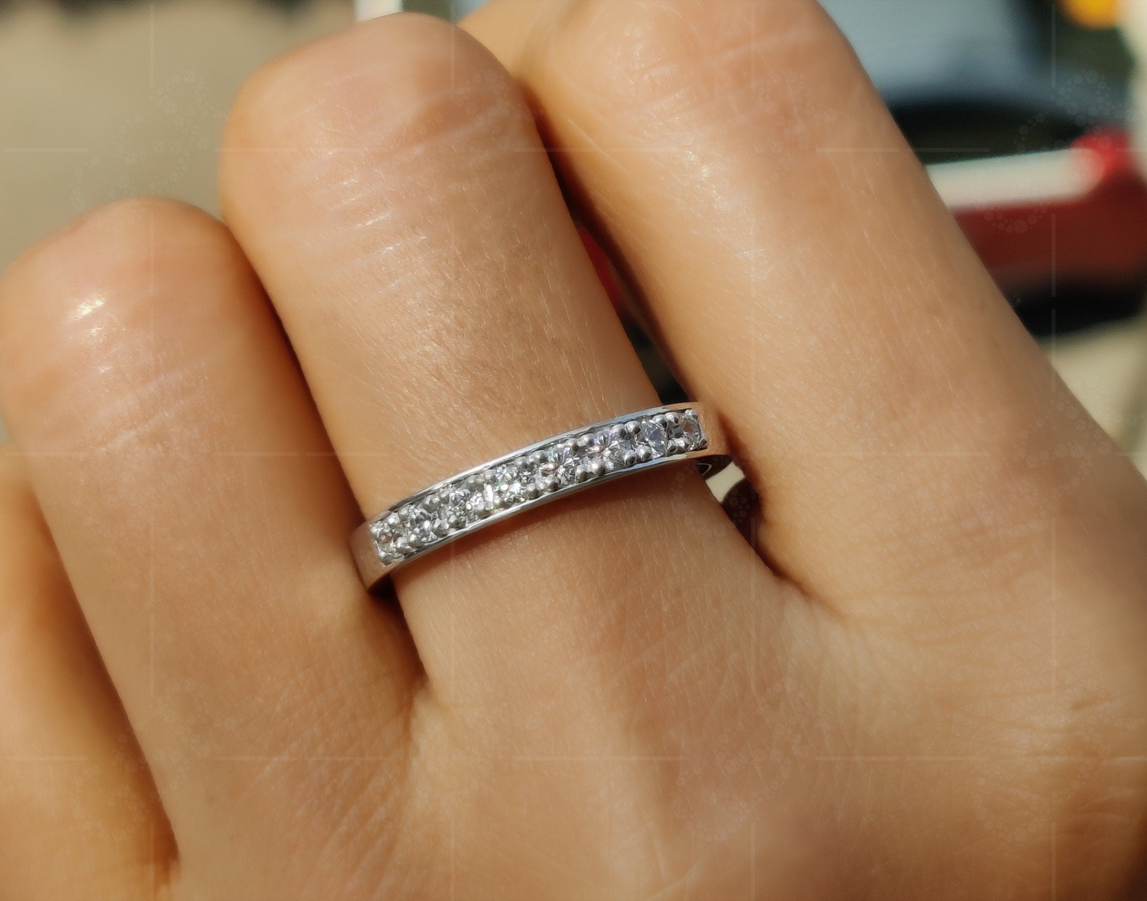 Radiant Moments: Round Moissanite Stackable Wedding Rings for Your Special Day