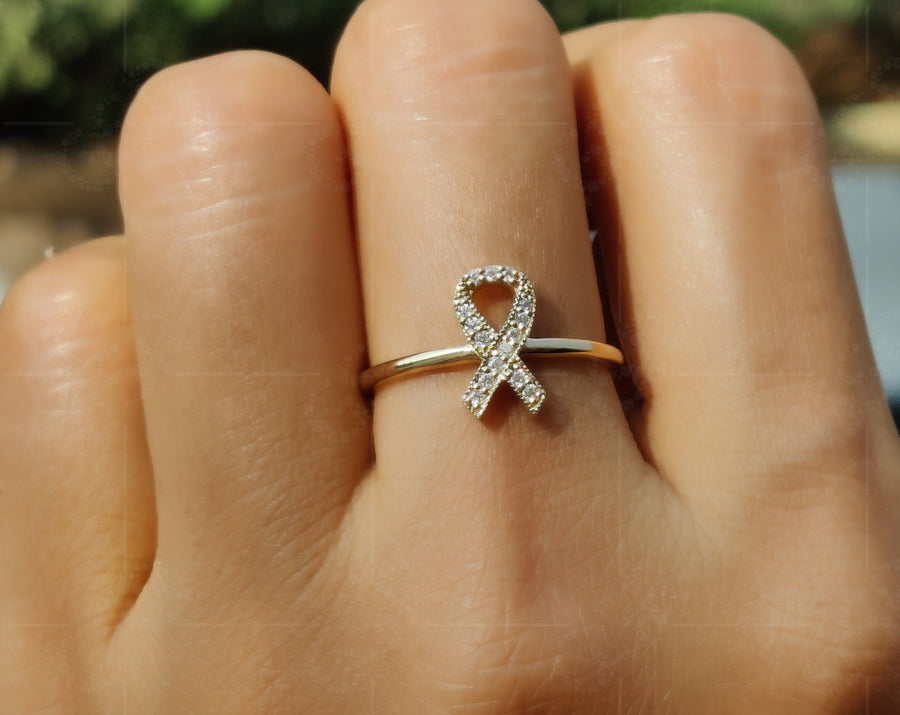 Survivor's Hope Ribbon Ring: A Symbol of Courage and Strength in Moissanite Jewelry