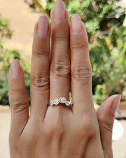 Radiant Moissanite Bubble Ring: A Stunning Gold Stackable Statement Ring for Minimalist Elegance and Timeless Beauty