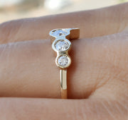 Radiant Moissanite Bubble Ring: A Stunning Gold Stackable Statement Ring for Minimalist Elegance and Timeless Beauty