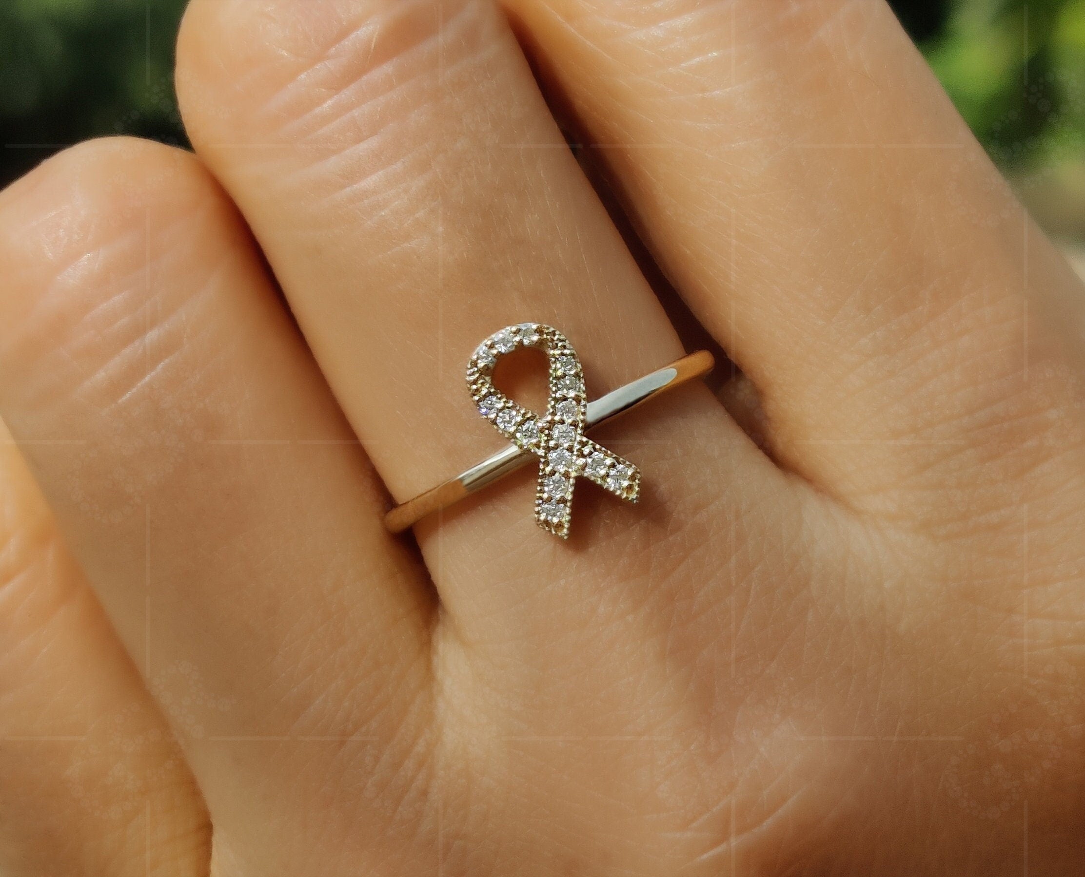 Survivor's Hope Ribbon Ring: A Symbol of Courage and Strength in Moissanite Jewelry