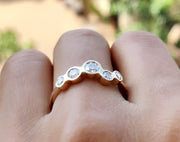 Radiant Moissanite Bubble Ring: A Stunning Gold Stackable Statement Ring for Minimalist Elegance and Timeless Beauty