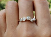 Radiant Moissanite Bubble Ring: A Stunning Gold Stackable Statement Ring for Minimalist Elegance and Timeless Beauty