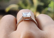 Princess Cut Moissanite Diamond Ring, Square Stone Ring, Promise Rings For Women