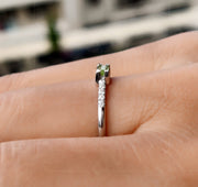 Dainty Peridot Stackable Rings for Women - August Birthstone Beauty