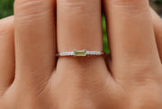 Dainty Peridot Stackable Rings for Women - August Birthstone Beauty